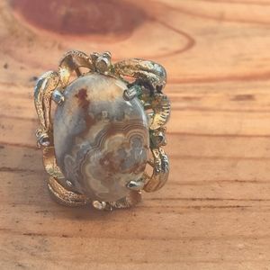 Vintage handcrafted faux gemstone ring